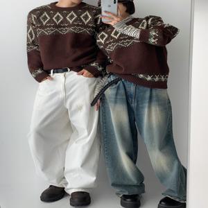 [브리치]  / 소도 울 다이아 노르딕 패턴 남녀공용 긴팔 니트 3color