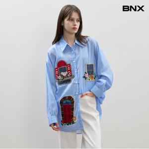 정상가:89000원ㅣ빈티지 스트라이프 패치 포인트 셔츠 (BX3BL023L0)