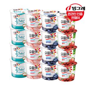 요플레홈 4종 180g 16개 골라담기 /딸기/복숭아/플레인/블루베리/요거트