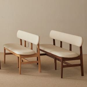 라움에스알 볼륨 원목 쿠션 등받이 벤치 식탁의자