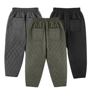 여성 빅사이즈 방한 누빔 패딩바지 솜 기모 밴딩 몸빼 할머니 옷 주머니