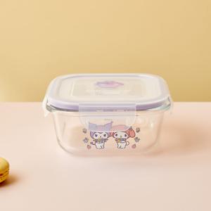 코렐 파이렉스 마이멜로디와 쿠로미 밀폐용기 정사각 510ML