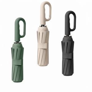 1+1 손잡이 편한 자동 우산 튼튼한 미니 3단 휴대용 캠핑 등산 여행 우산 양산