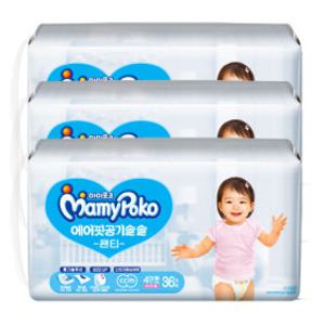 마미포코 에어핏팬티 4단계 대형 여아용 36P x 3팩 (1BOX)