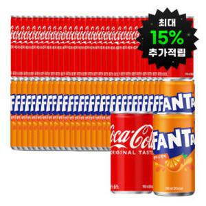 (최대 15%적립) 코카콜라+환타오렌지 190ml 60캔 (각 30캔)