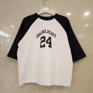 JCB HC06 7부 라글란 소매 배색 분또 티셔츠 JBK8T542GSB