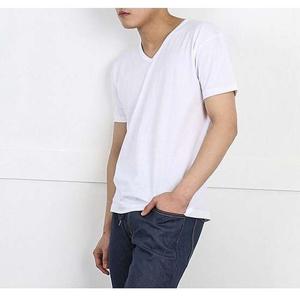 남성 브이넥 기본 반팔티 1P 무지티 이너 면티셔츠