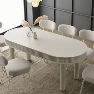 메사 리브 무광 통세라믹 6인용 라운드 수납 식탁(의자 미포함)