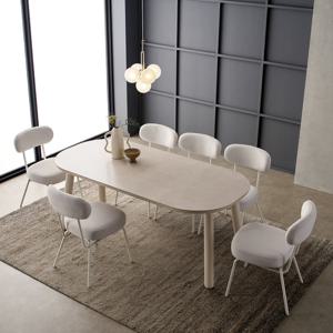 메사 데일리 무광 통세라믹 6인용 라운드 식탁세트(의자6)