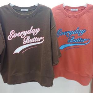 Latium HC06 국내생산 팔뚝품넉넉한 루즈핏 쮸리버터 5부반팔 라운드 맨투맨 면티 T2531ts13