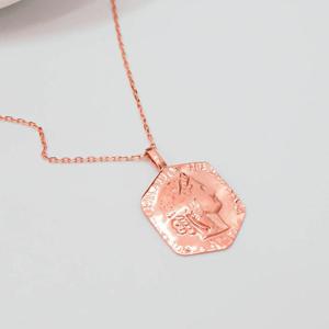 오팔하우스 14k 육각 코인 목걸이 OPDJN4381