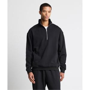 [CODIGALLERY]베이직 반집업 스웻셔츠_블랙 (세미오버핏)-CTSVC31NSB