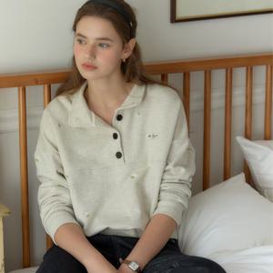 [아워호프] Margaret Embroidery Button-down Sweatshirt - Oatmeal [H25FA-MT01-OAT]