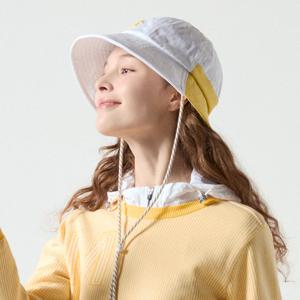 [먼싱웨어][30%OFF]여성 언발란스 컬러 블럭 와이드 버킷햇 화이트(MQ122LCP22)