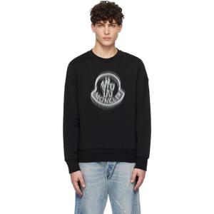 몽클레어 스웨트셔츠 블랙 프렌치 테리 스웨트셔츠 251111M204011