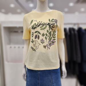 [조이너스]여성 브랜드 24신상  라운드 면 혼방 반팔 티셔츠JEU4