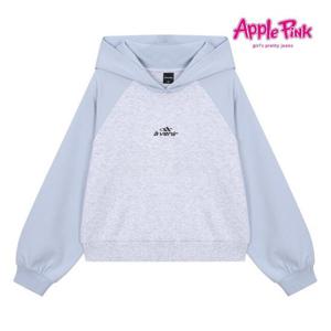 [애플핑크]라글란 배색 크랍 후드티 (APK8T505GST)