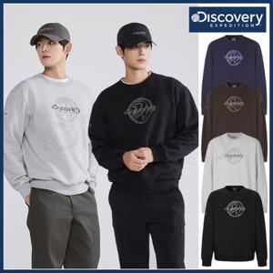 [백화점]디스커버리 25년 겨울 신상 남여공용 아웃도어 전판 그래픽 기모맨투맨/오버핏/긴팔티셔츠/보온/기능성캐주얼 DXMT51056-DXMIA