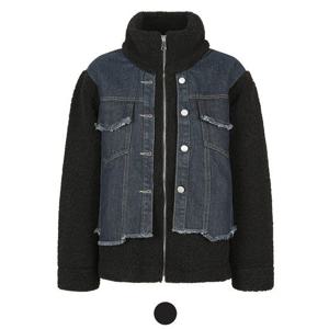 [레코브]() 데님 배색 무스탕 자켓(LC31C1MT501X)