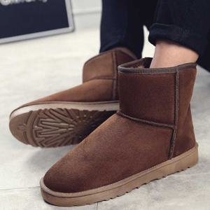 [에이치플러스몰]따뜻 남자 부츠 스웨이드 털장화 데일리 외출 코디