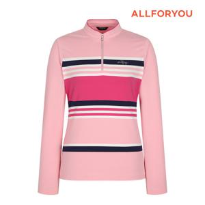 [올포유] 여성 스트라이프 미니요꼬 반집업 티셔츠 AWTHN7371-403