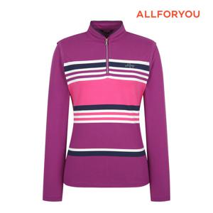 [올포유] 여성 스트라이프 미니요꼬 반집업 티셔츠  AWTHN7371-604