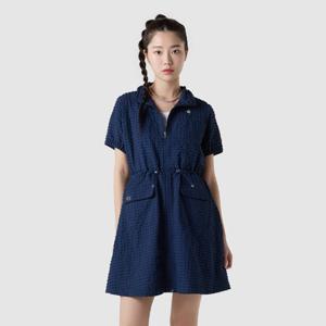 르꼬끄 여성 크링클 시어서커 풀집 반팔 원피스 QQ222OOP51_DNV