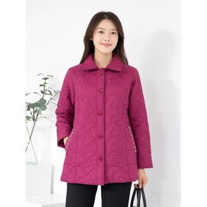 [모슬린]엄마옷 7온스 꽃수 카라패딩자켓  MQG124901 마담 미시 중년여성 빅사이즈 할머니옷 50대 60대