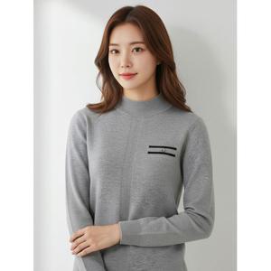 [올포유]여성 포켓 장식 반넥 니트 ALSHM9151-190