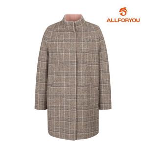 [올포유]여성 체크 이중지 하이넥 핸드메이드 코트 ALCTL9221-505