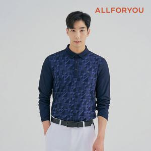 [올포유] 남성 기하학프린트 카라 티셔츠 AMTYM7171-906