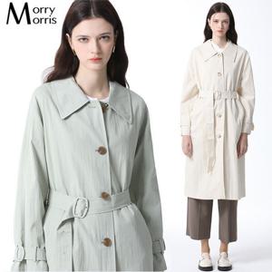 [모리모리스][모리모리스] 싱글 버튼 다운 벨티드 트렌치코트