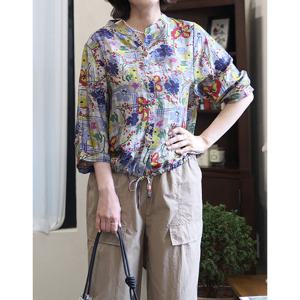 [쉬즈마담]T57333 밑단조절끈 인견 남방 60대 엄마옷