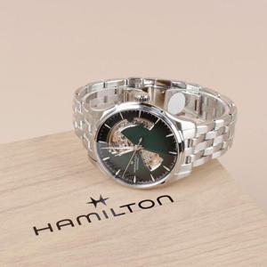 해밀턴 재즈마스터 오픈하트 메탈 남성 시계 40mm 그린 H32675160