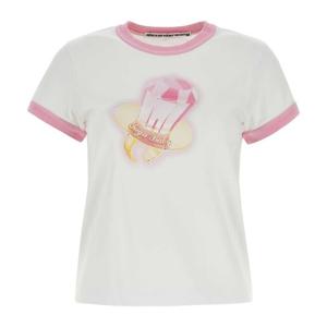 알렉산더왕 그래픽 링거 화이트 코튼 티셔츠 1CC3241917  972