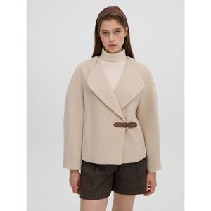 [올리브데올리브]가죽 버클 볼륨 소매 노카라 자켓(OW4WJA03)