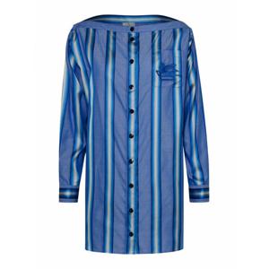 [ETRO] 라프리마 여성 숏 라이트 blue 실크 블렌드 원피스 124121664250 Blue /8