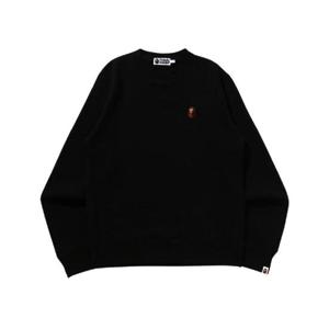 베이프 원 포인트 크루넥 스웨트셔츠 블랙 0ZXSWM113011N