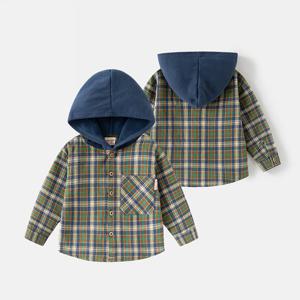 [엠케이] 블루후드 아동 긴팔 체크남방 205907