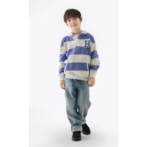 [타미힐피거칠드런] 바시티 스트라이프 버튼 후디 T42F7KKO520BT1