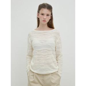 [올리브데올리브]슬럽보트넥 스트링 조절 니트 풀오버 OE5WP954