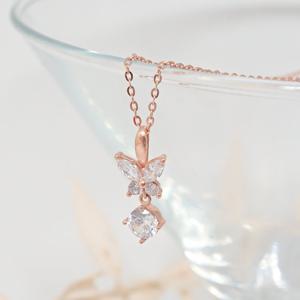 오팔하우스 14k 나비 큐빅 목걸이 OPPKN840