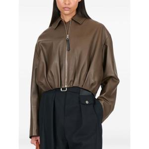 로에베 가죽 자켓 S359Y34LAN 4110 Verde scuro