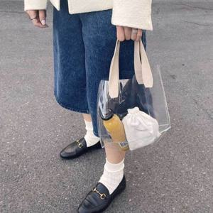 포인트 핸들 투명 가방 대 고급쇼핑백 pvc쇼핑백