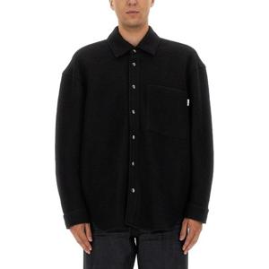 아미쉬 블랙 릴렉스 핏 롱 슬리브 셔츠 AMU116CP99 XXXXC0020