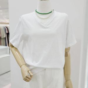 [비지트인뉴욕]슬럽브이넥 반팔면티셔츠 VA5ST93ii_US