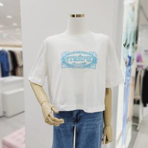 [비지트인뉴욕]크롭 반팔 라운드 면티셔츠 VA4ST71i_US