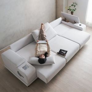 리드 4인 제로월 전동 슬라이딩 확장형 모션쇼파 확장시 퀸침대 사이즈 등받이 각도조절 팔걸이 수납함 고급형 원단 이지클린 리모컨 쇼파침대(침대인가 소파인가)