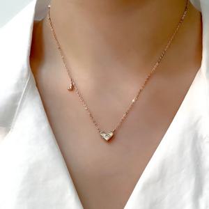 오팔하우스 14k 민자 와플 하트 목걸이 OPGDN149