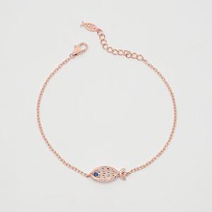 오팔하우스 14k 행운의 블루피쉬 큐빅 팔찌 OPDLB4961
